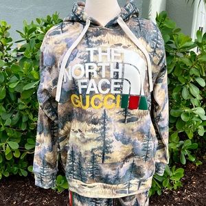 GUCCI x The North Face Camo Sweatshirt Size XS 2 Forest 672474 Hoodie Logo Rare